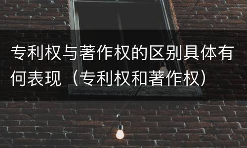 专利权与著作权的区别具体有何表现（专利权和著作权）