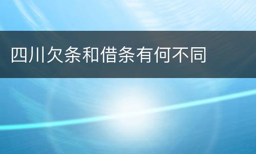四川欠条和借条有何不同