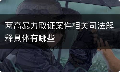两高暴力取证案件相关司法解释具体有哪些