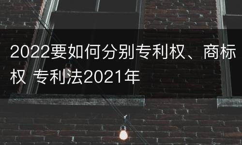2022要如何分别专利权、商标权 专利法2021年