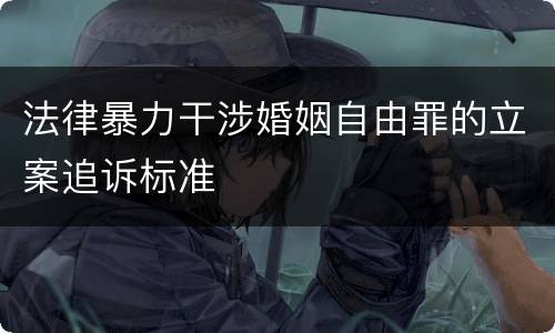 法律暴力干涉婚姻自由罪的立案追诉标准