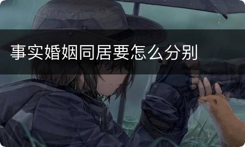 事实婚姻同居要怎么分别