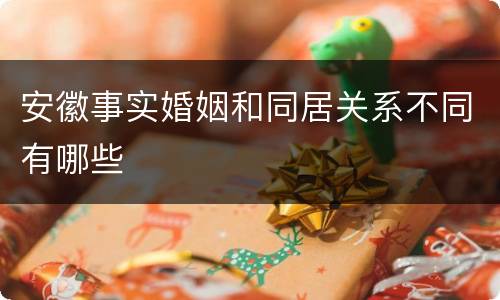 安徽事实婚姻和同居关系不同有哪些