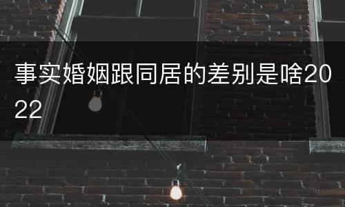 事实婚姻跟同居的差别是啥2022