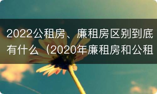 2022公租房、廉租房区别到底有什么（2020年廉租房和公租房的区别）