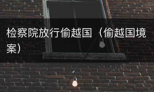 检察院放行偷越国（偷越国境案）