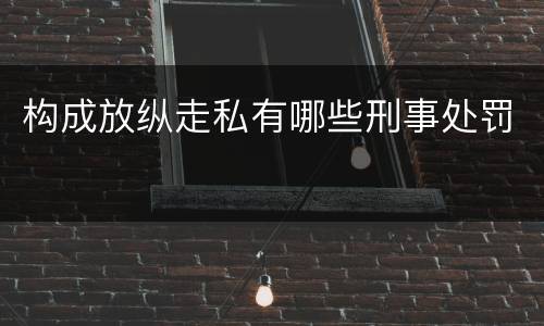 构成放纵走私有哪些刑事处罚