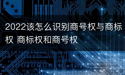 2022该怎么识别商号权与商标权 商标权和商号权