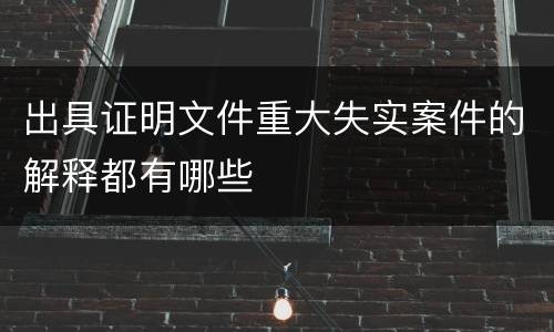 出具证明文件重大失实案件的解释都有哪些