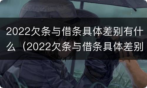 2022欠条与借条具体差别有什么（2022欠条与借条具体差别有什么呢）