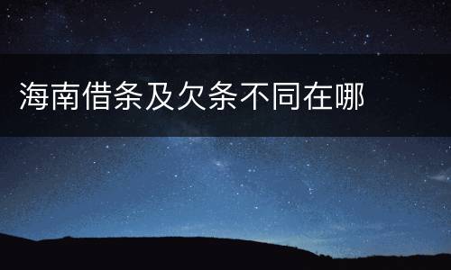 海南借条及欠条不同在哪
