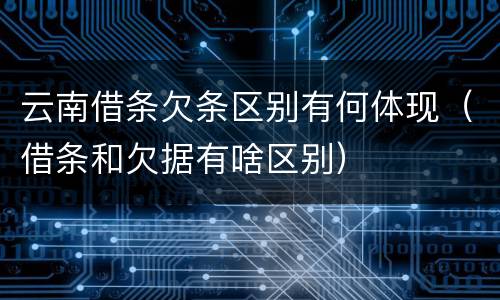 云南借条欠条区别有何体现（借条和欠据有啥区别）