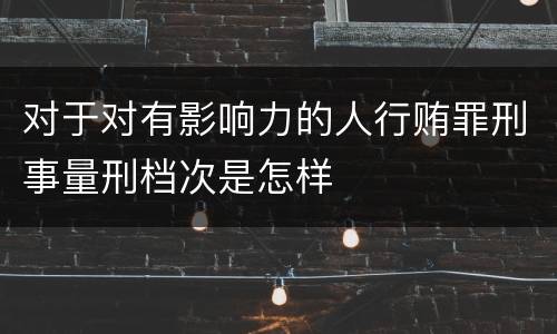 对于对有影响力的人行贿罪刑事量刑档次是怎样