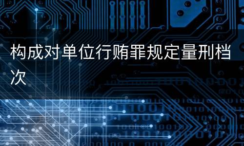 构成对单位行贿罪规定量刑档次