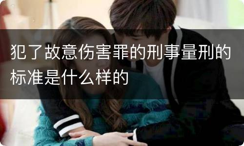 犯了故意伤害罪的刑事量刑的标准是什么样的