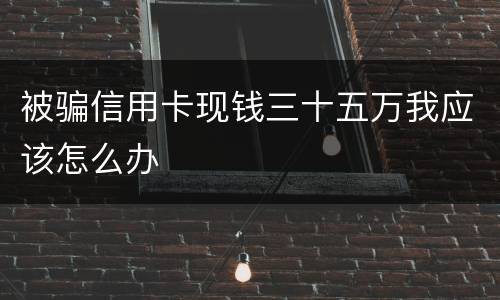 被骗信用卡现钱三十五万我应该怎么办