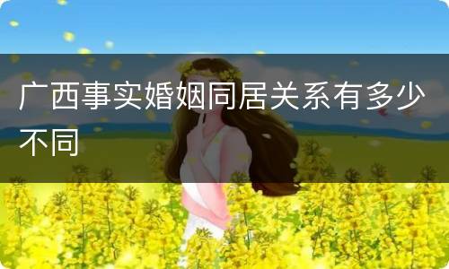 广西事实婚姻同居关系有多少不同
