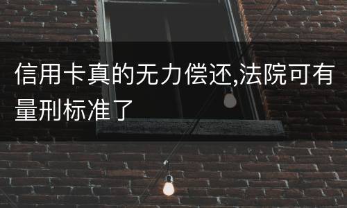 信用卡真的无力偿还,法院可有量刑标准了