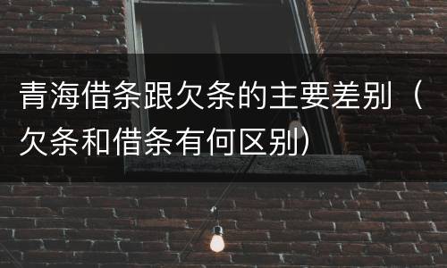 青海借条跟欠条的主要差别（欠条和借条有何区别）
