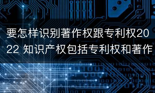 要怎样识别著作权跟专利权2022 知识产权包括专利权和著作权吗
