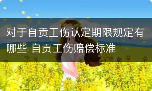 对于自贡工伤认定期限规定有哪些 自贡工伤赔偿标准