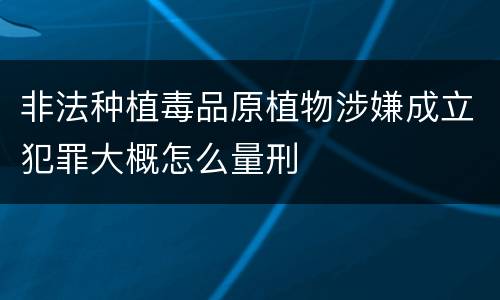 非法种植毒品原植物涉嫌成立犯罪大概怎么量刑