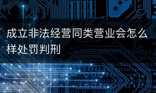 成立非法经营同类营业会怎么样处罚判刑