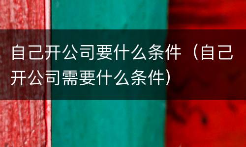 自己开公司要什么条件（自己开公司需要什么条件）
