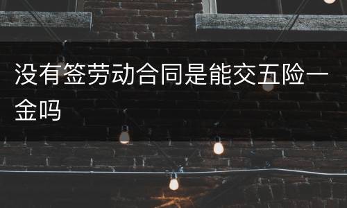 没有签劳动合同是能交五险一金吗