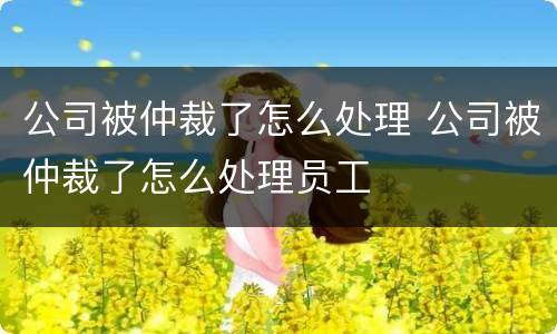 公司被仲裁了怎么处理 公司被仲裁了怎么处理员工