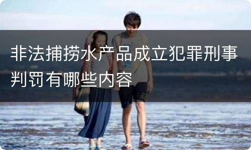 非法捕捞水产品成立犯罪刑事判罚有哪些内容