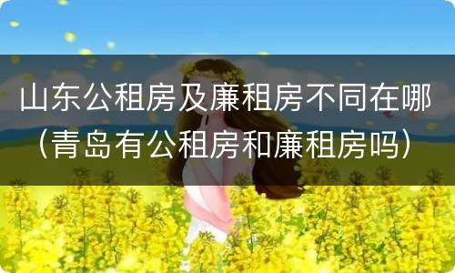 山东公租房及廉租房不同在哪（青岛有公租房和廉租房吗）