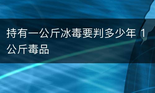 持有一公斤冰毒要判多少年 1公斤毒品
