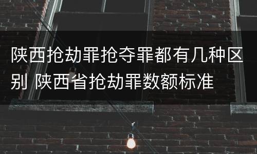 陕西抢劫罪抢夺罪都有几种区别 陕西省抢劫罪数额标准