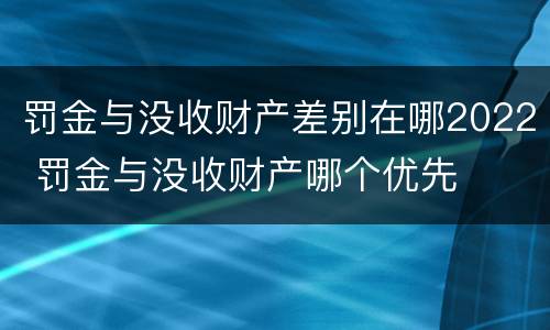 罚金与没收财产差别在哪2022 罚金与没收财产哪个优先