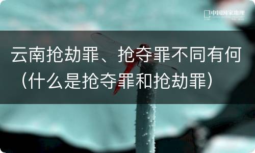 云南抢劫罪、抢夺罪不同有何（什么是抢夺罪和抢劫罪）