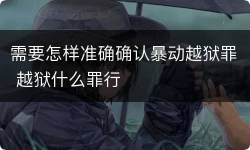 需要怎样准确确认暴动越狱罪 越狱什么罪行