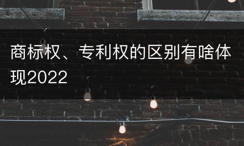 商标权、专利权的区别有啥体现2022