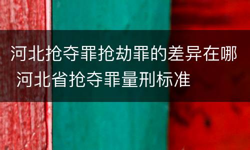 河北抢夺罪抢劫罪的差异在哪 河北省抢夺罪量刑标准