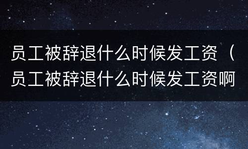员工被辞退什么时候发工资（员工被辞退什么时候发工资啊）