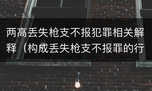 两高丢失枪支不报犯罪相关解释（构成丢失枪支不报罪的行为）