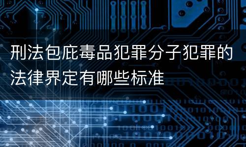 刑法包庇毒品犯罪分子犯罪的法律界定有哪些标准