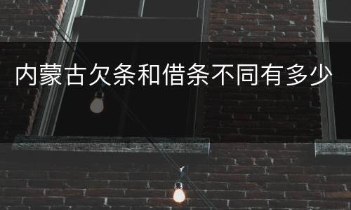 内蒙古欠条和借条不同有多少