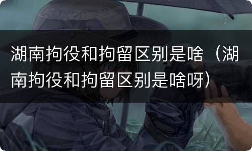 湖南拘役和拘留区别是啥（湖南拘役和拘留区别是啥呀）