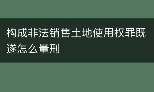 构成非法销售土地使用权罪既遂怎么量刑