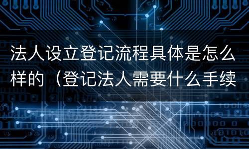 法人设立登记流程具体是怎么样的（登记法人需要什么手续）