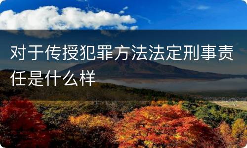 对于传授犯罪方法法定刑事责任是什么样