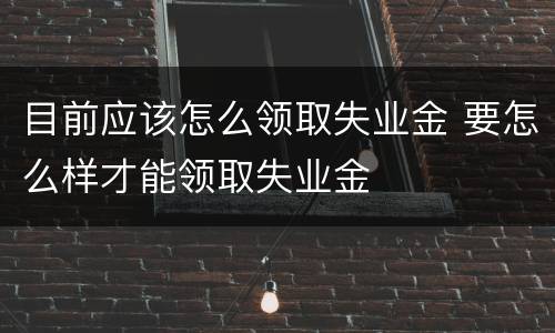 目前应该怎么领取失业金 要怎么样才能领取失业金