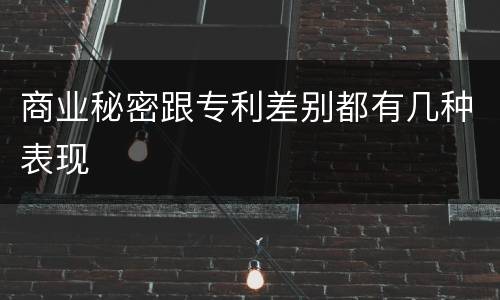商业秘密跟专利差别都有几种表现