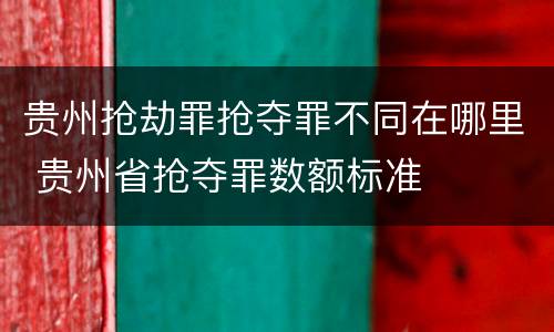 贵州抢劫罪抢夺罪不同在哪里 贵州省抢夺罪数额标准